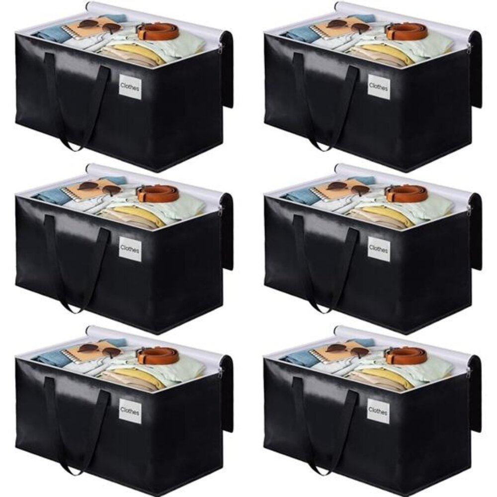 Collapsible Moving Bags - Heavy Duty Boxes with Zippers and Handles,Space Saving